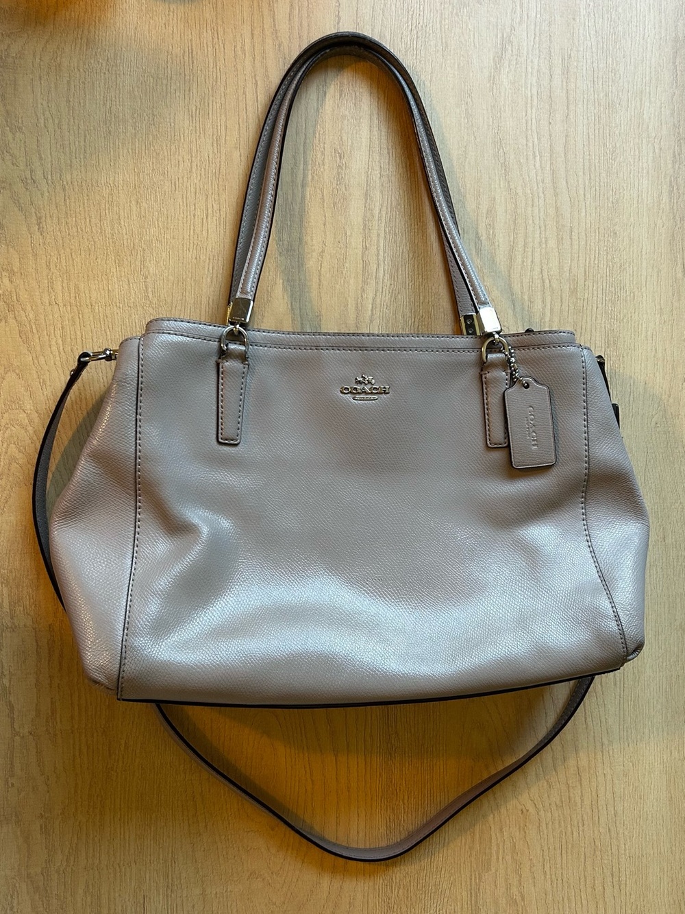 Coach Christie Carryall Pebble Leather Satchel F34672